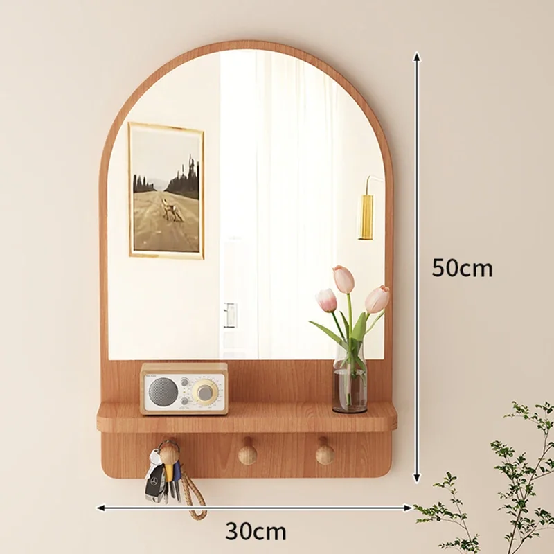 Makeup Mirror Hanging Simple Practical Wall Storage Table Dressing Mounted Foyer Japanese Style Decorative Ozdoby Do Domu