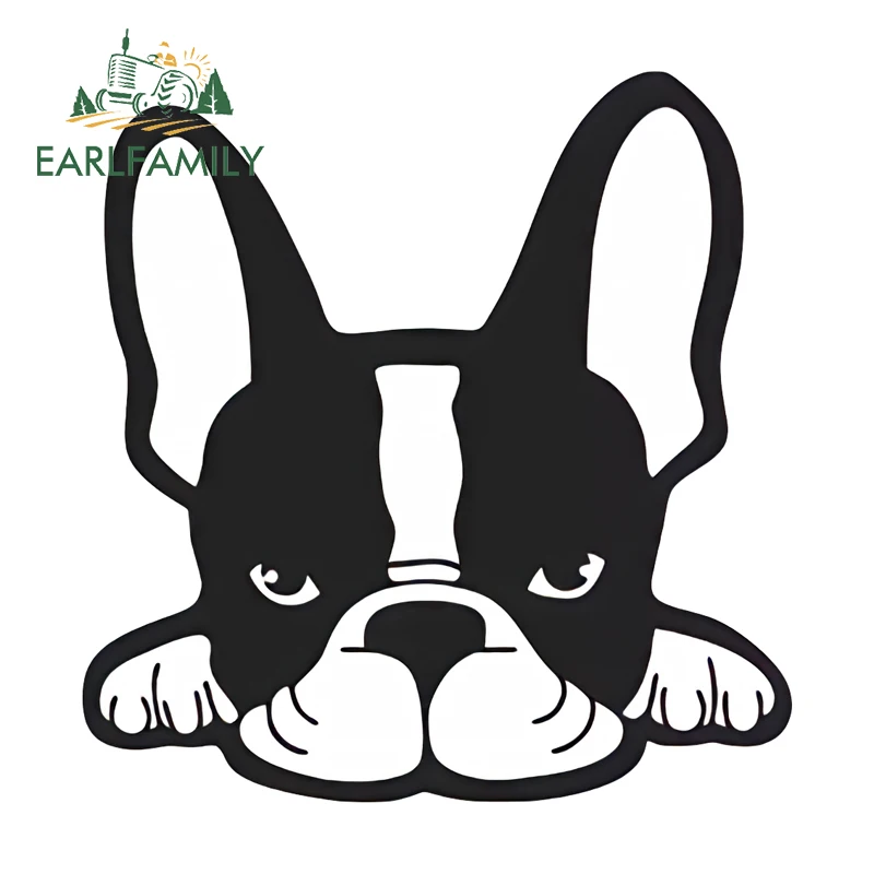 EARLFAMILY Autoaufkleber mit Bulldoggen-Welpen-Motiv, modischer Fahrzeugaufkleber, Kratzschutz, wasserfest, Vinyl, PVC, Trolley, SUV-Zubehör