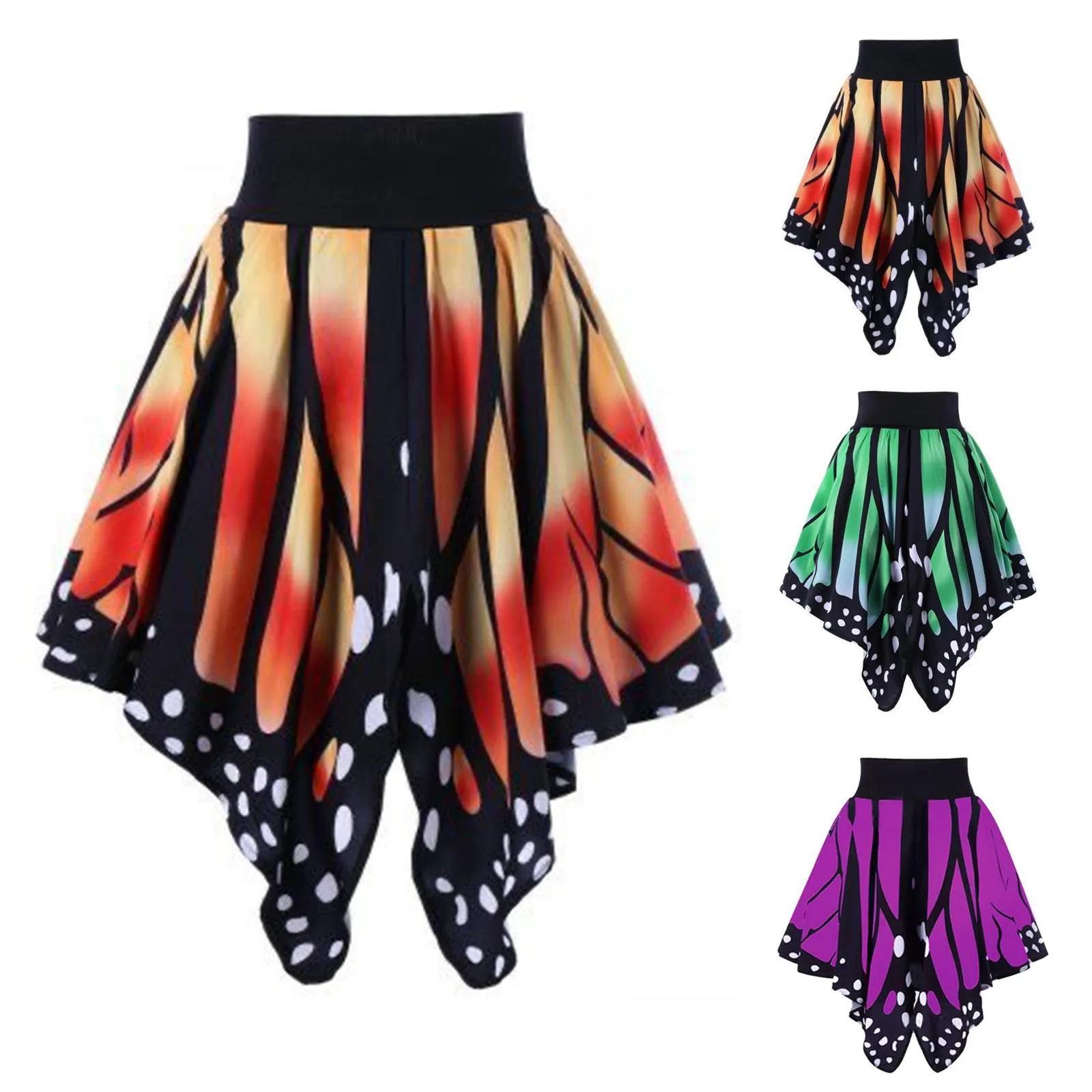 

Women Butterfly Fashion Girls Sexy High Waist Pleated Skirt Korean Fashion Lolita Faldas Elegant Mardi Gras Carnival Festival