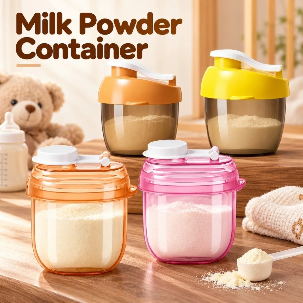 Spill-Proof Lid Milk Powder Box With Milk Powder Spoon Mini Feeding Lunch Box Sealed Toddle Snacks Container