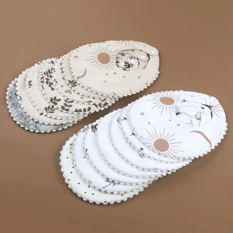 F1CB القطن باندانا الشاش منشفة ماصة طفل الترويل وشاح الوليد ملابس التجشؤ للجنسين بنين هدايا الترويل #5