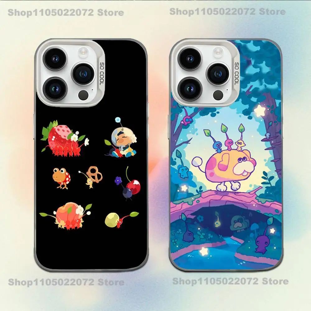 

P-Pikmin 4 Game Phone Case For iPhone 16,15,14,13,12,11,Mini,Pro,E,MAX White Candy Matte Shockproof Cover