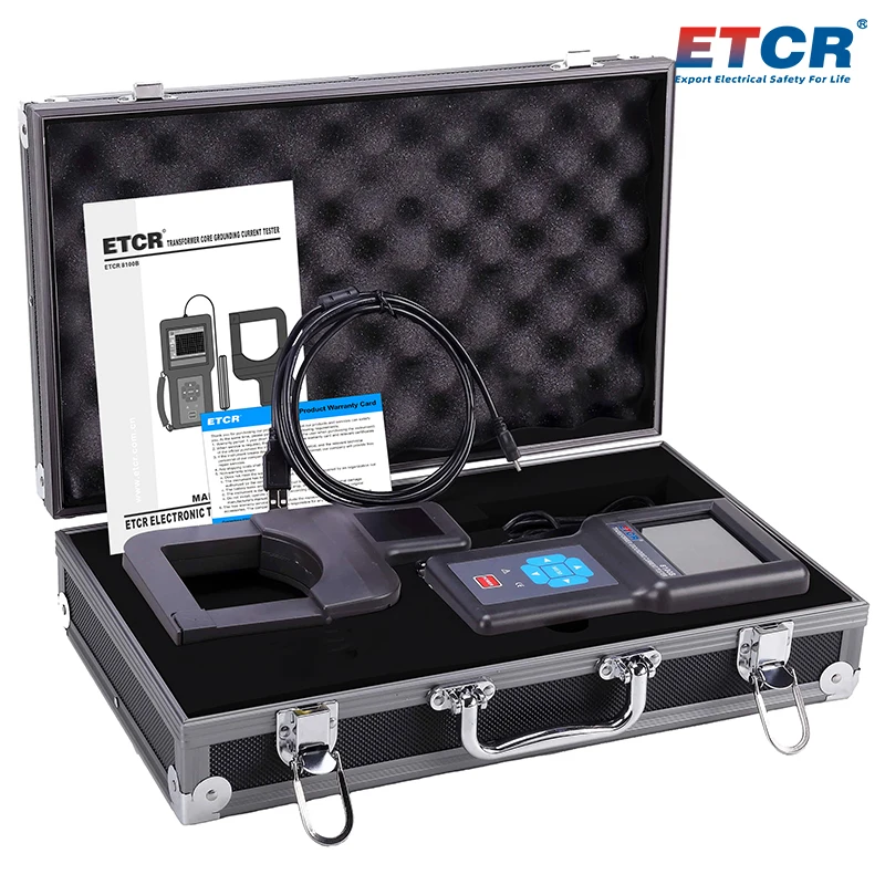 ETCR8100B Power Transformer Core Earth Leakage Current Tester Large Diameter Clamp Ammeter Grounding Parameter Meter AC 1000A