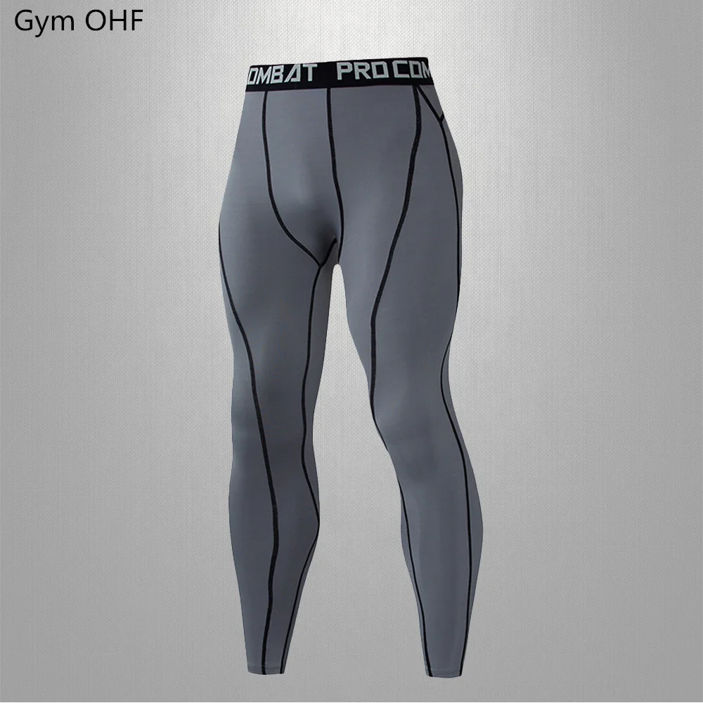 Pantaloni a compressione da uomo ciclismo corsa basket calcio elasticità pantaloni sportivi calzamaglia Fitness Leggings pantaloni uomo Rash Guard