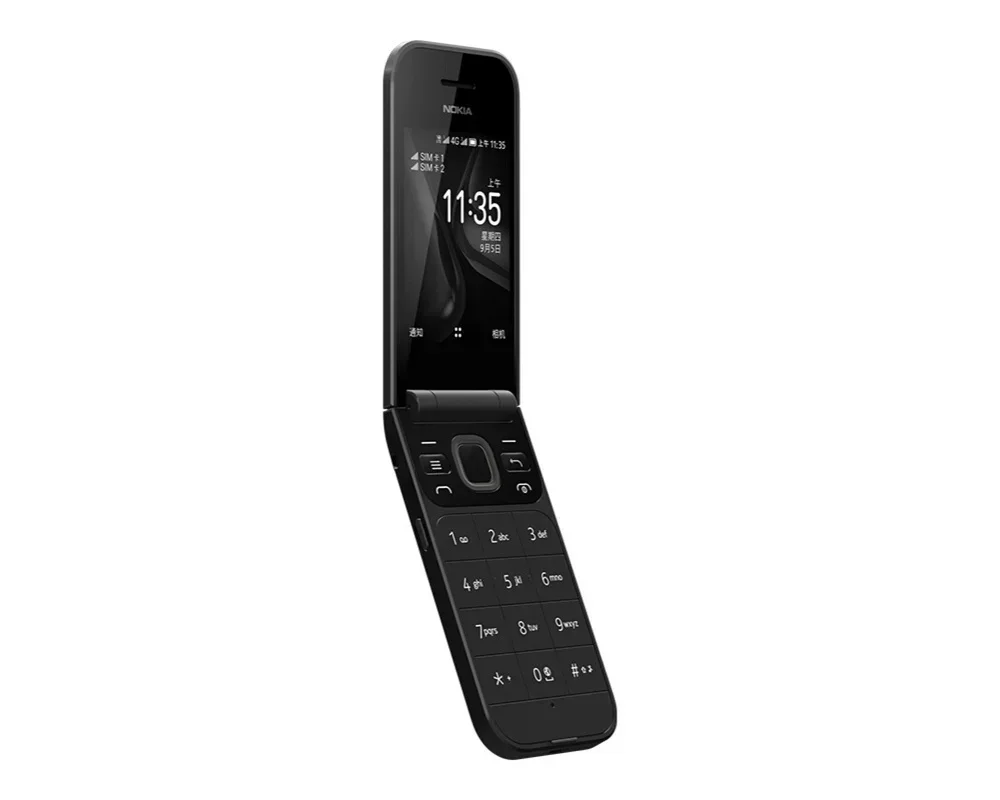 Nokia 2720 4G โทรศัพท์ CPUQualcomm Snapdragon 205 แบตเตอรี่ความจุ 1500mAh โทรศัพท์มือสองเดิม