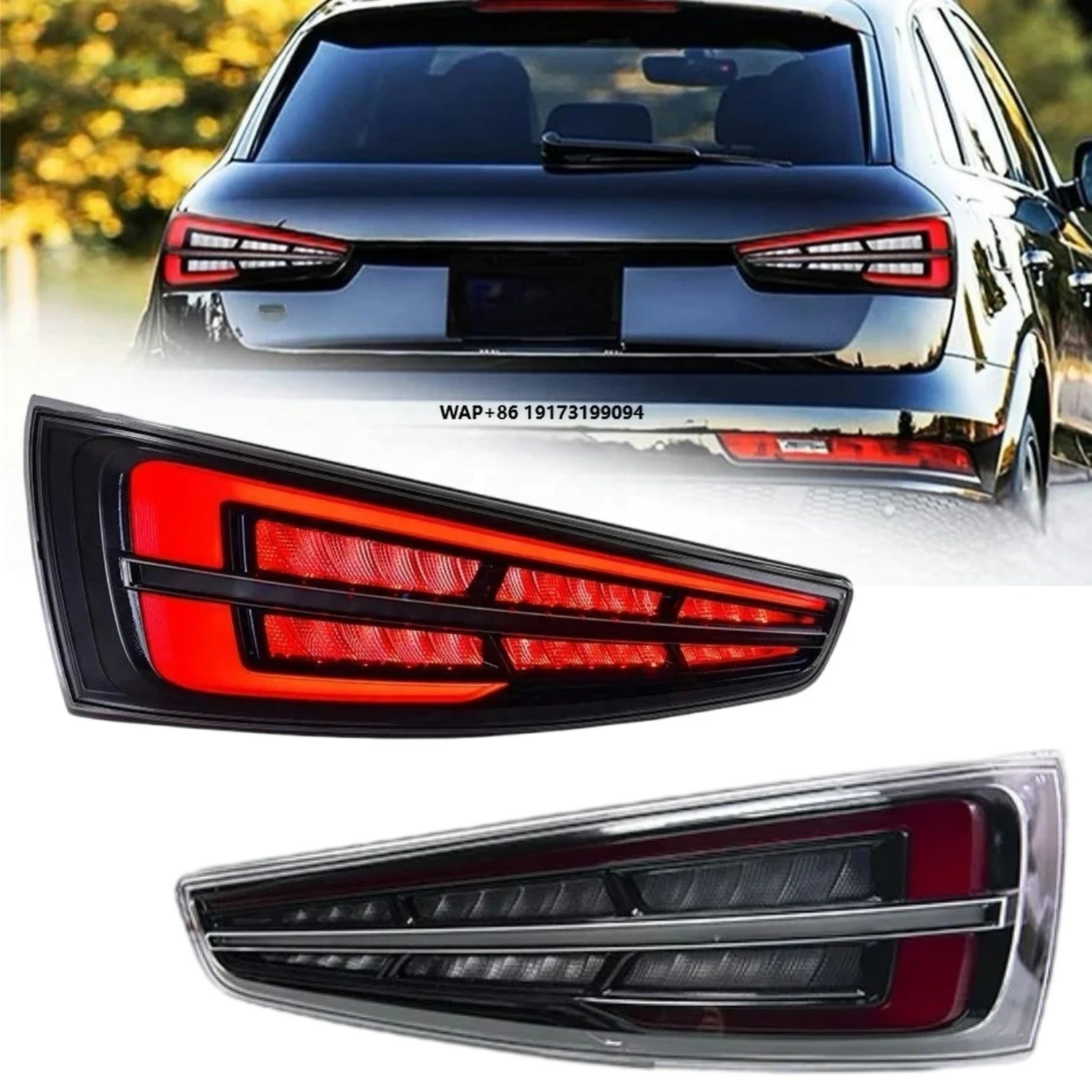 

Q3 RS Q3 Pair LED Taillight 2013-2018 Modified Rear Tail Lamp Daytime Running Lights Upgrade Car Auto Accessories