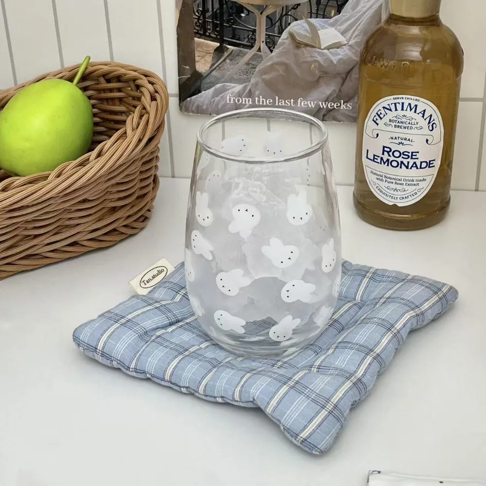 لطيف ميفي أرنب كبير البطن كوب زجاجي أرنب نمط الإفطار كوب عصير الحليب الكرتون عالية المظهر أزياء رائعة #1