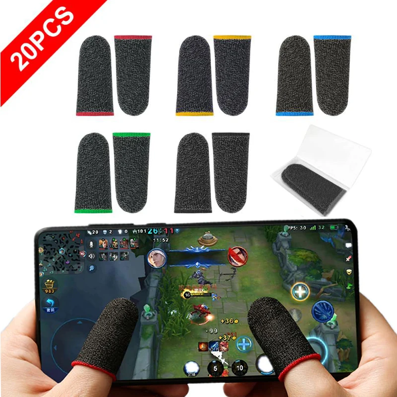 20/40Pcs Finger Sleeves for Gaming Mobile Game Anti-Sweat Breathable Touchscreen Mobile Game Controller Finger Covers for PUBG