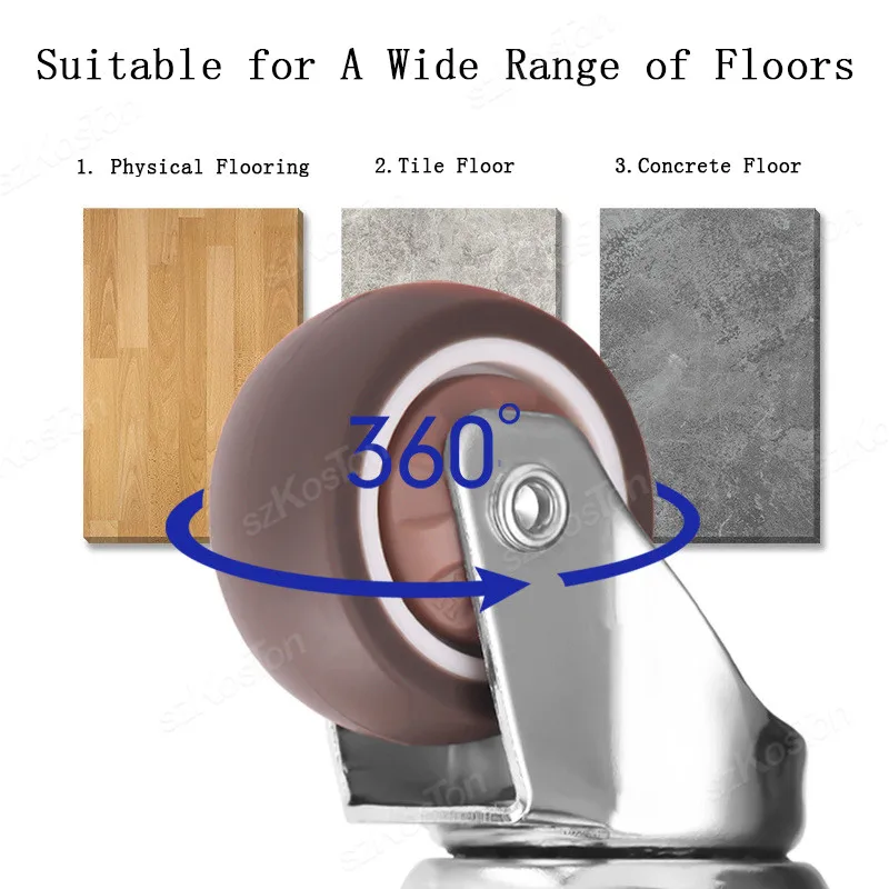 4pcs Stem Threaded Casters Office Chairs Wheels for Heavy Furniture Rotary Castor Wheel for Carts Trolley Baby Bed Cabinet Table
