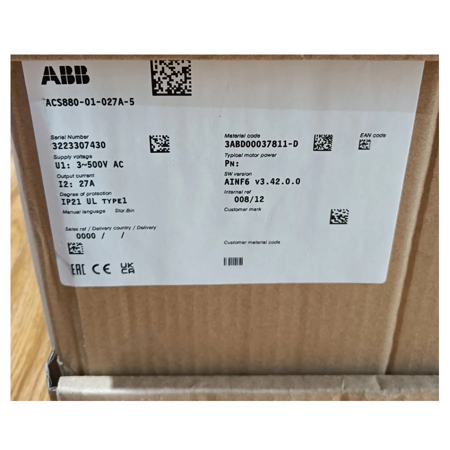 Low Cost Voltage and Frequency Converter ACS880-01-027A-5 Frequency Converter Motor Drive ABB VFD In Stock Have Discount