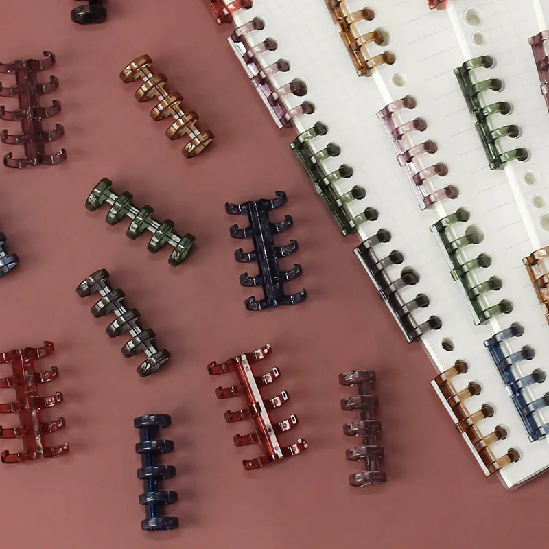 8-Pack Multi-Purpose 5-Ring Loose-Leaf Binding Comb Removable Loose-Leaf Binder Coil Buckle Notebook Separated Pages Accessories