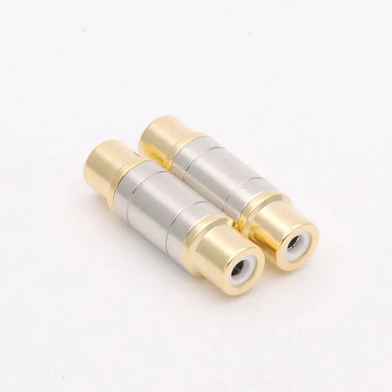 4pcs RCA connector gold plated straight RCA female jack adapter