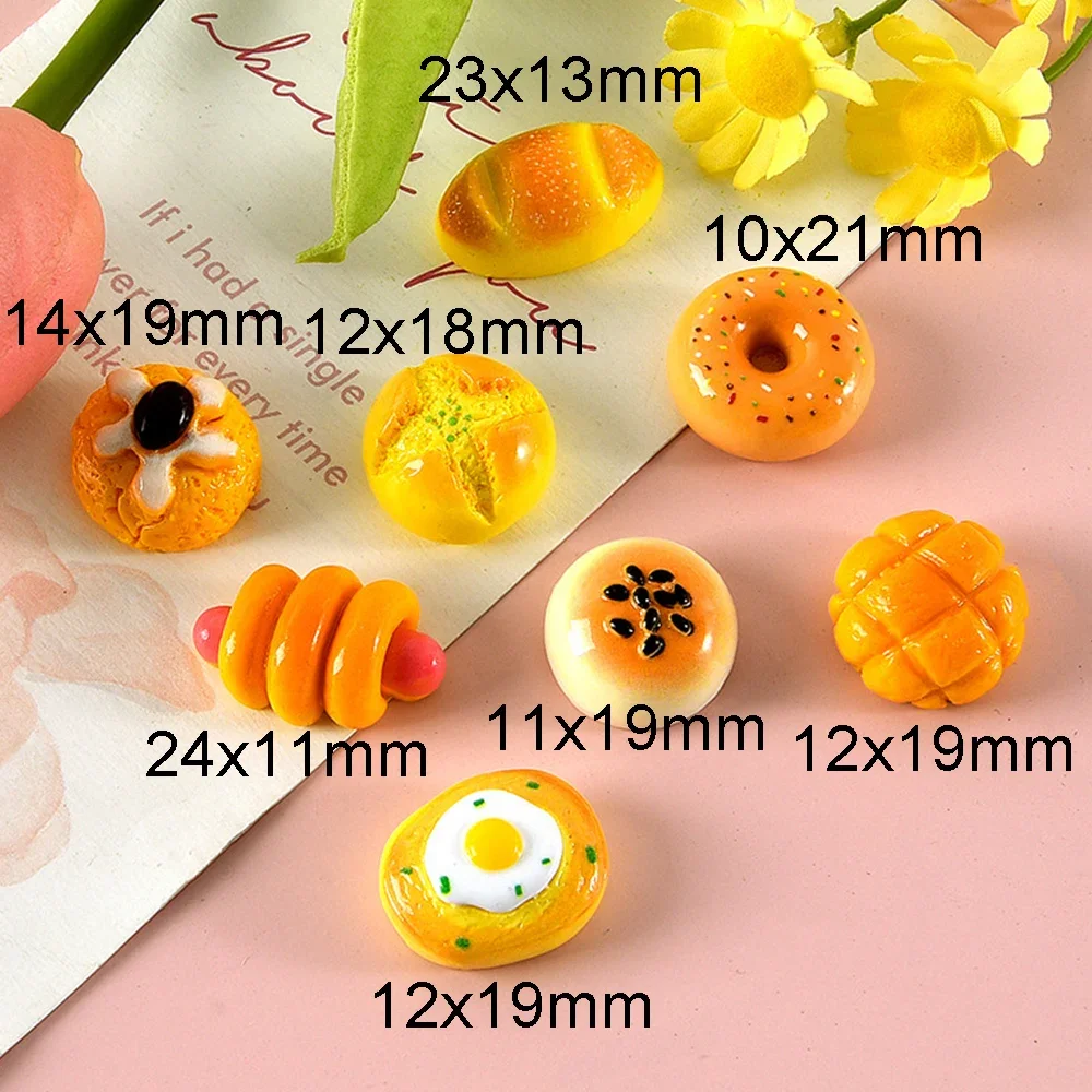 10PCS Shiny Loaf Bread Series Resin Flat Back Cabochons For Hairpin Scrapbooking DIY Jewelry Craft Decoration Accessories