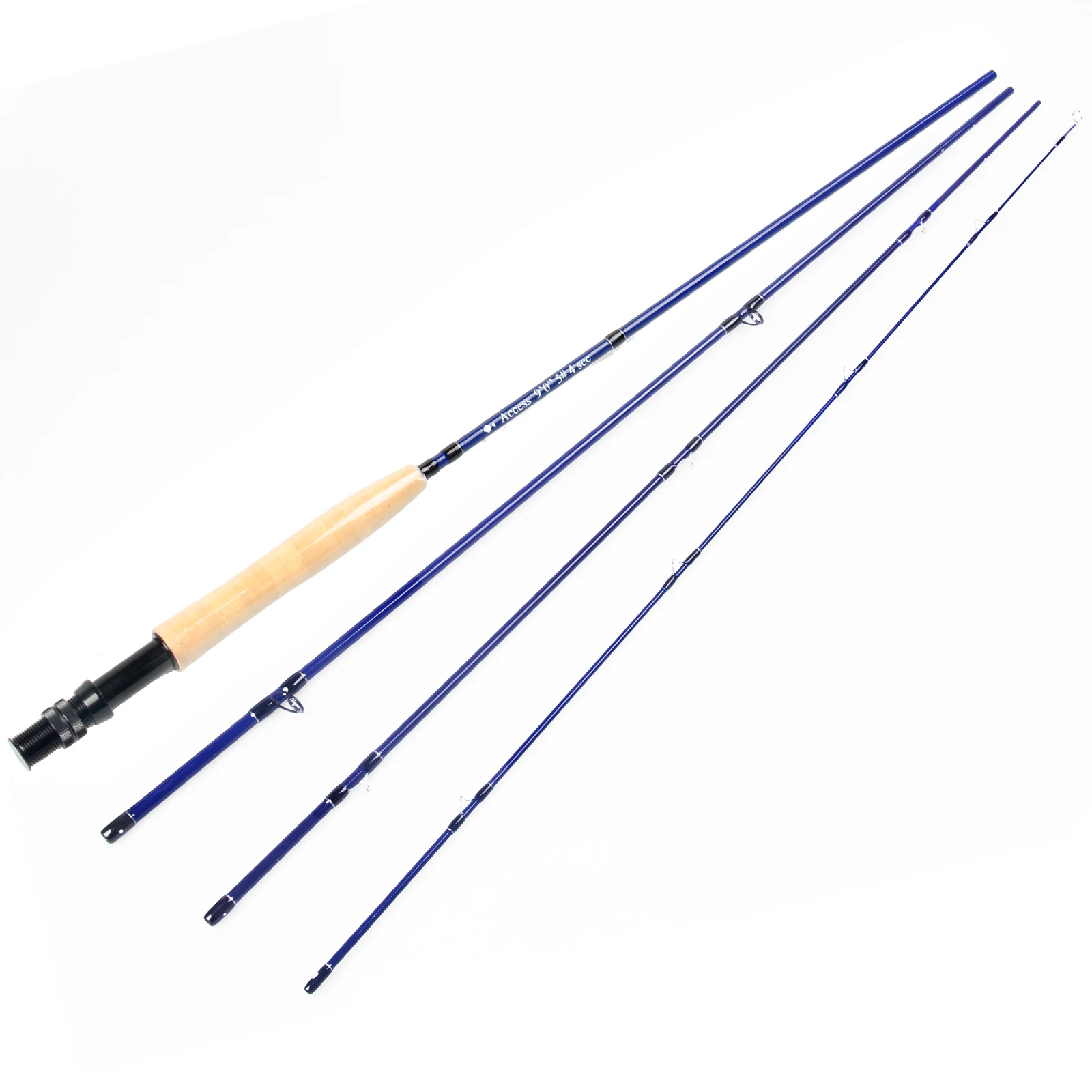 Angler Dream Access Blue Fly Fishing Rod，4 Section Fishing Tools,24T SK Carbon Fiber Fly Fishing Rod