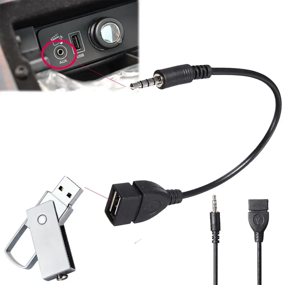 Car Audio AUX Converter Adapter Cable for hyundai i30 fiat 500 punto c4 renault clio mitsubishi lancer palio mini cooper