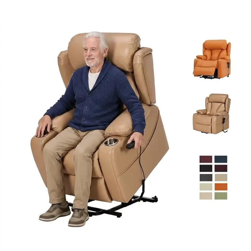 Recliner Lift Sofa Patieent Elderly Care Electric Recliner Lift Chair 4 Motor With Head Lumber Adjustable Single Sofa