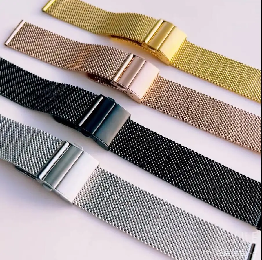 Aurrain Cinturino In Acciaio Inossidabile A Maglia – Larghezze 18/19/20/22 Mm Compatibile Con Garmin, Galaxy Watch, Amazfit, Huawei, Chiusura Rapida E Regolazione Facile