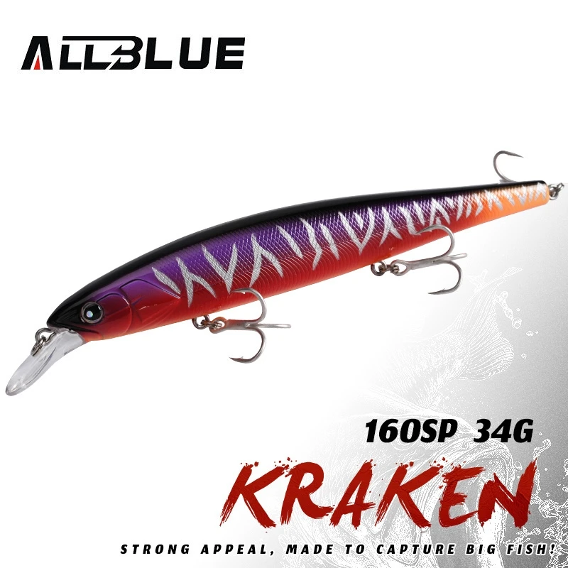 ALLBLUE KRAKEN 160SP Fishing Lure Wobbler 16cm 34g Hard Plastic Artificial Bait Suspend Minnow Pike Bass Perch Freshwater Tackle