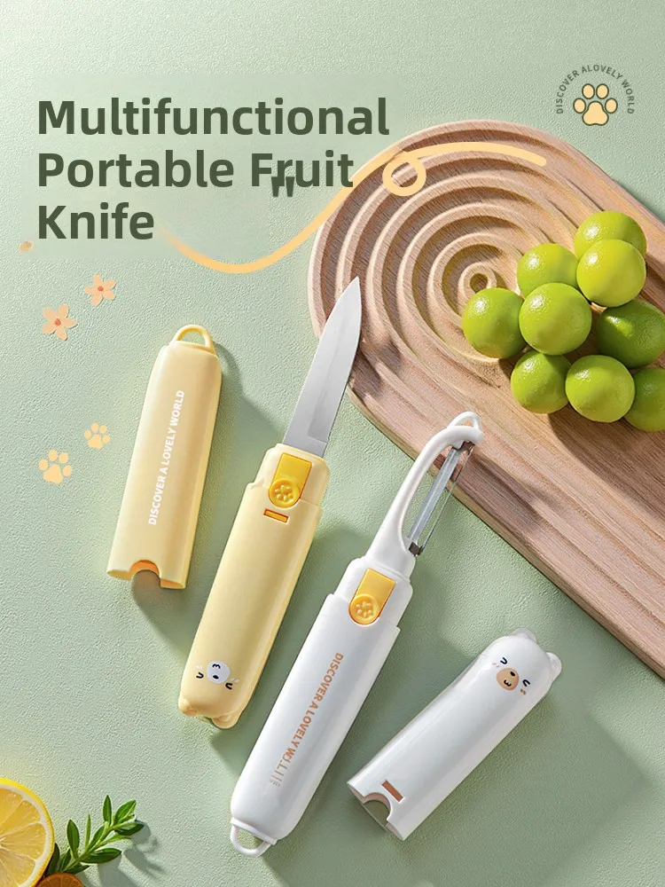

Multifunctional Stainl Steel Fruit Peeler Knife Two-In-One Student ential Dormi Supplies Kitchen Cooking Tools