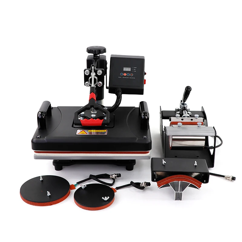 5 in 1 Heat Press Machine Sublimation Heat Transfer Machine for T-Shirt Mug Cap Plate DIY Craft Multi-Function Printer