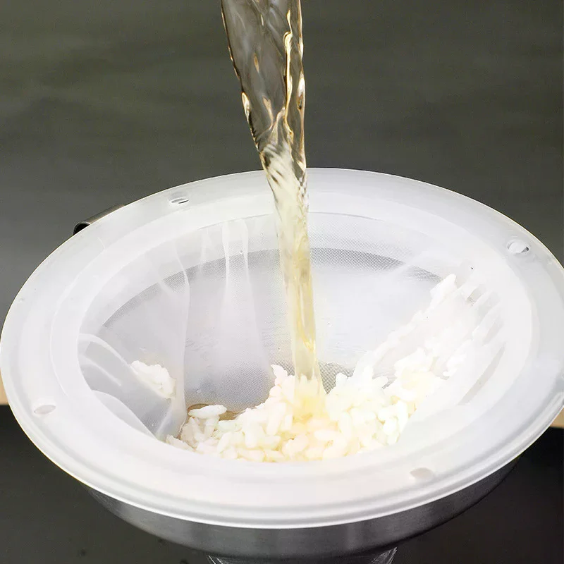 100/120/200/300/400/450 Mesh Nylon Filter Stainless Steel Funnel For Fruit Milk Traditional Chinese Medicine Oil White Wine
