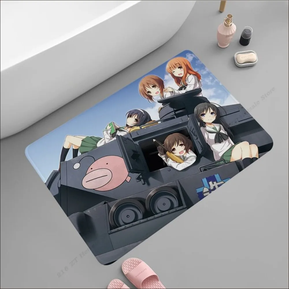 GIRLS und PANZER Floor Mat Bathroom Mat Anti-slip Absorb Water Long Strip Cushion Bedroon Mat Welcome Doormat