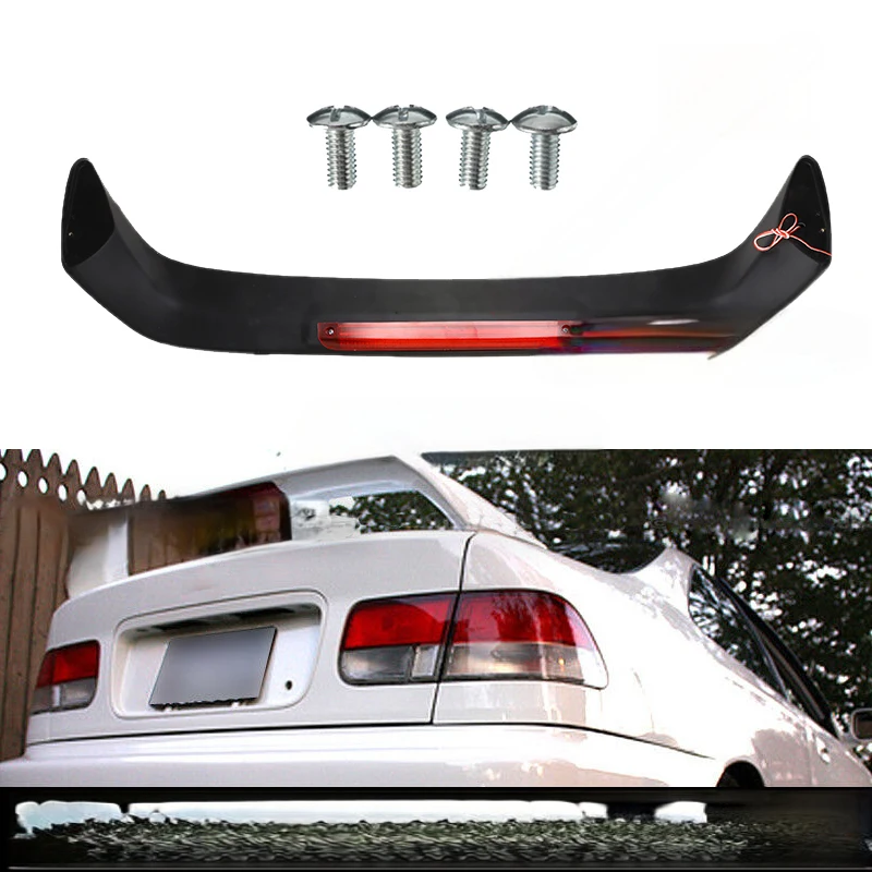 High Quality JDM Style Rear Trunk Wing Spoiler With LED Brake Light Exterior Styling Accessories Fit For Honda Civic 2DR Coupe 1 view 5