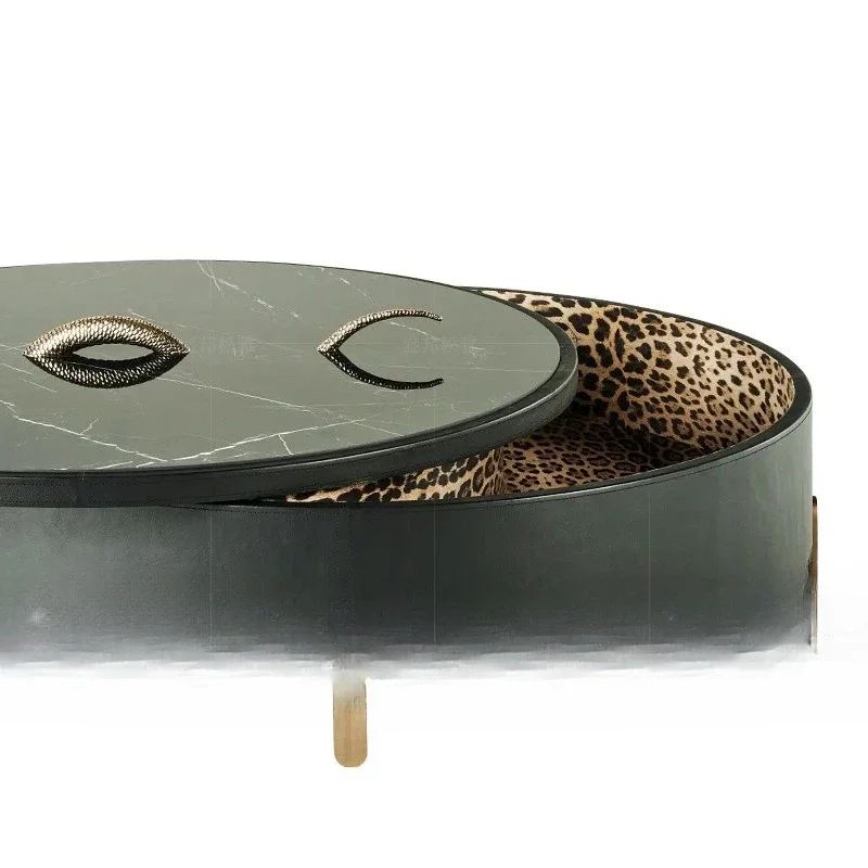 

Italian light luxury, marble coffee table, home modern high-end storage, combination tea table