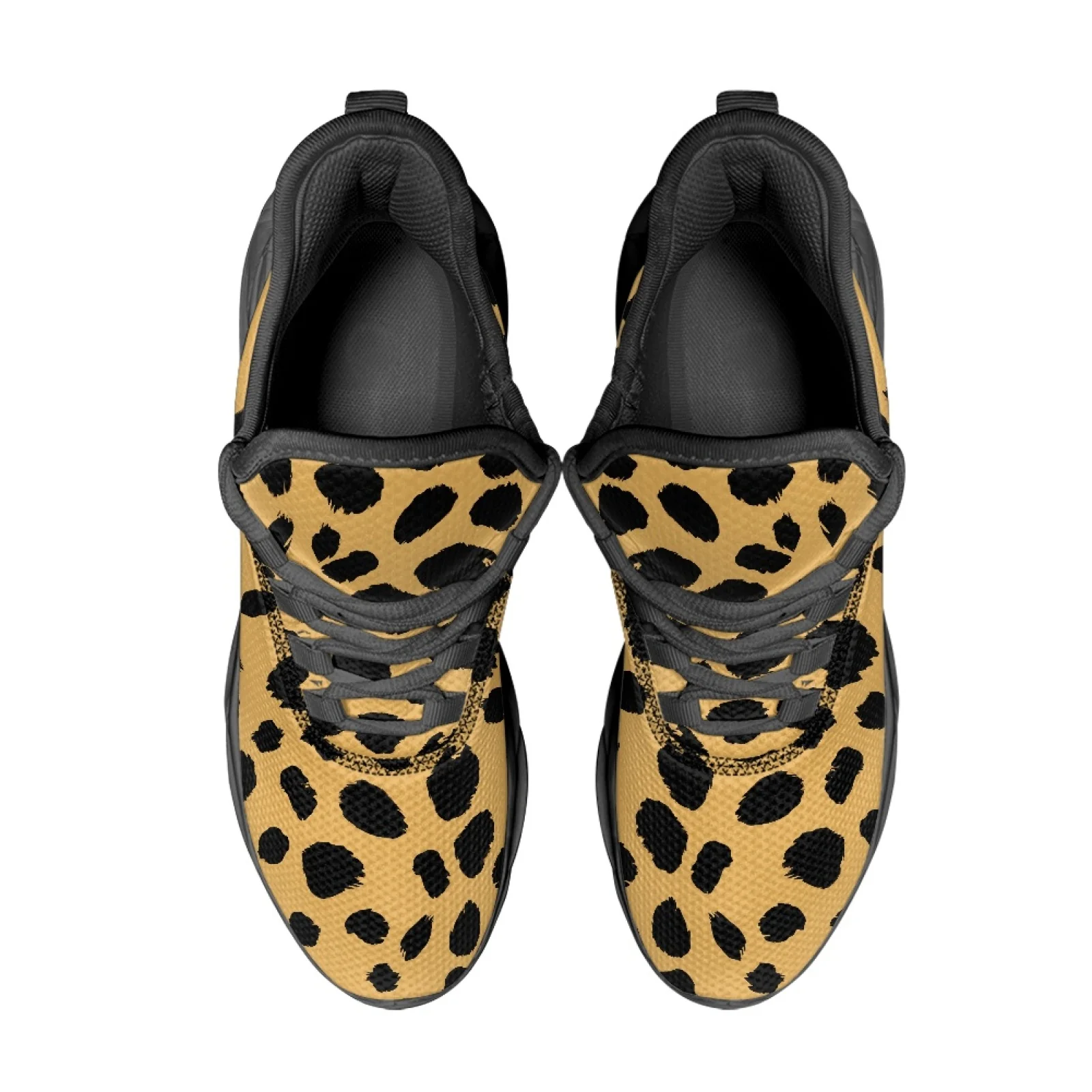PENSTROLL Leopard Print Running Tennis Shoes Mesh & EVA Men's Sport Trainer Lightweight Running Shoes for Walking