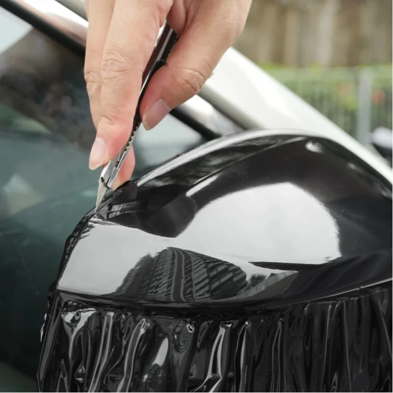 Glänzend schwarze, hochglänzende Auto-Vinylfolie, farbwechselnde Folie, selbstklebend, blasenfrei, einfache Installation, Karosserie-Innen- und Außenmodifikation, Dekorationszubehör
