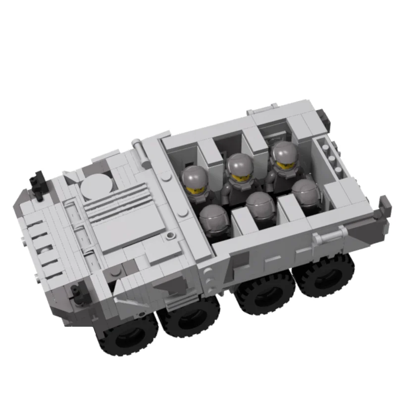 MOC Military WW2 Armored Car Building Block Tank Weapon Vehicle Figure Machine Gun Infantry DIY Accessories Toys Gifts