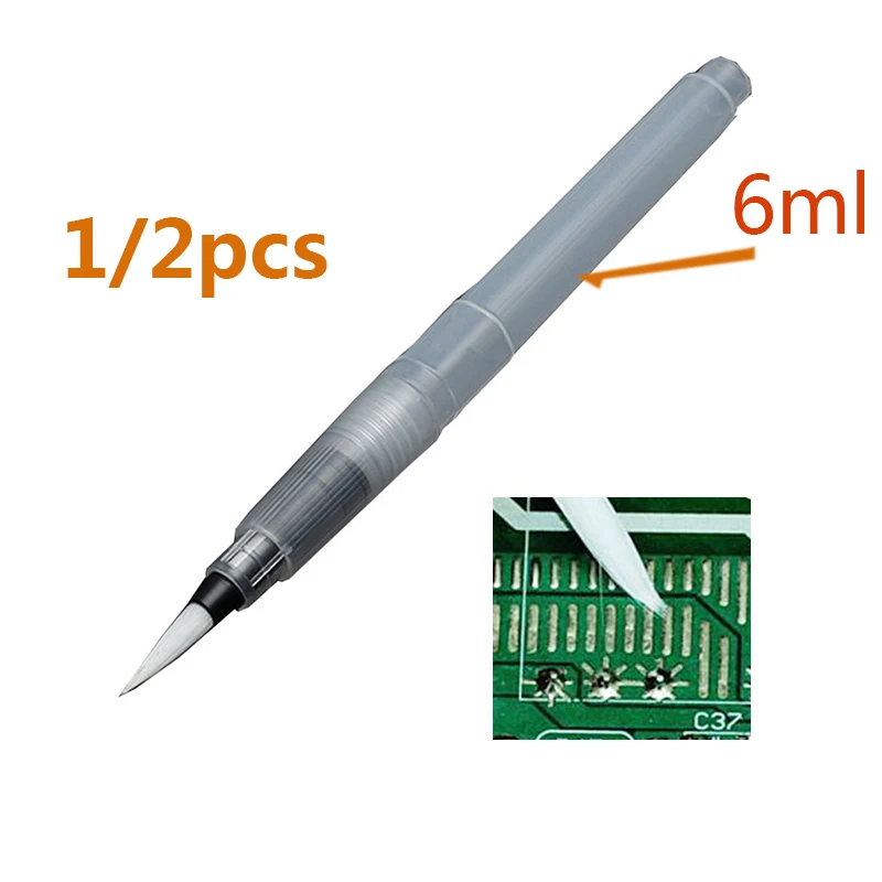 

Can be added 6ml Flux Paste Solder Paste Brush Tip Cleaning-free Welding Pen BGA PCB Soldering Solder Tool Rosin flux pen