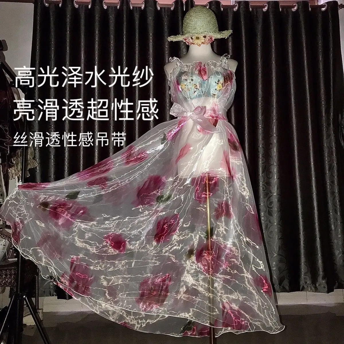 

Glossy Women Satin Sleeveless Long Dress Loose Maxi Dress Pullover Elegant Dresses Sleeping Wear