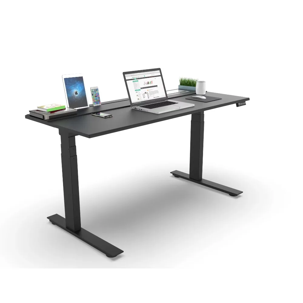 Adjustable Game Table, Black Metal Design, Natural Rubber Table Top, Load-bearing 160kg, Height Adjustment Range 65-130 Cm