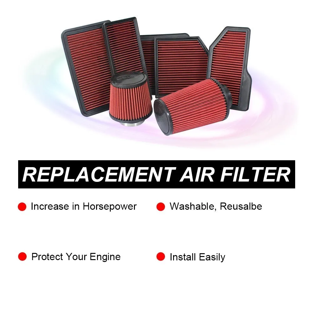 High Flow Sport Air Filter For Audi A4 Quattro Cabriolet RS4 S4 Seat Exeo Washable Racing Car Cold Air Intake Filters System