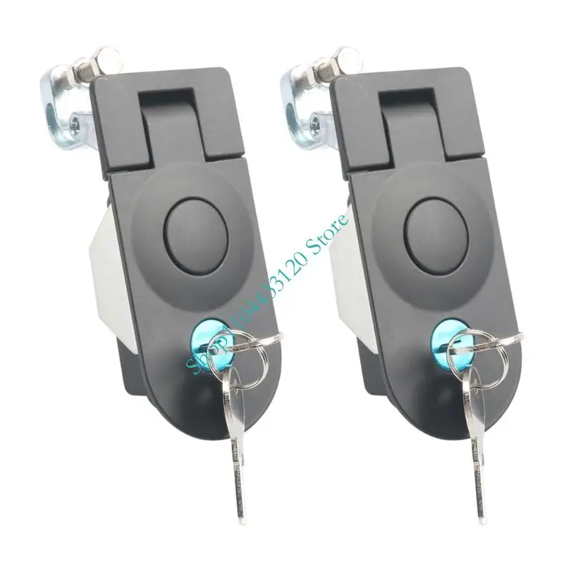 Storage Door Push Button Lock with Adjustable Metal Bracket Use for Door Repair