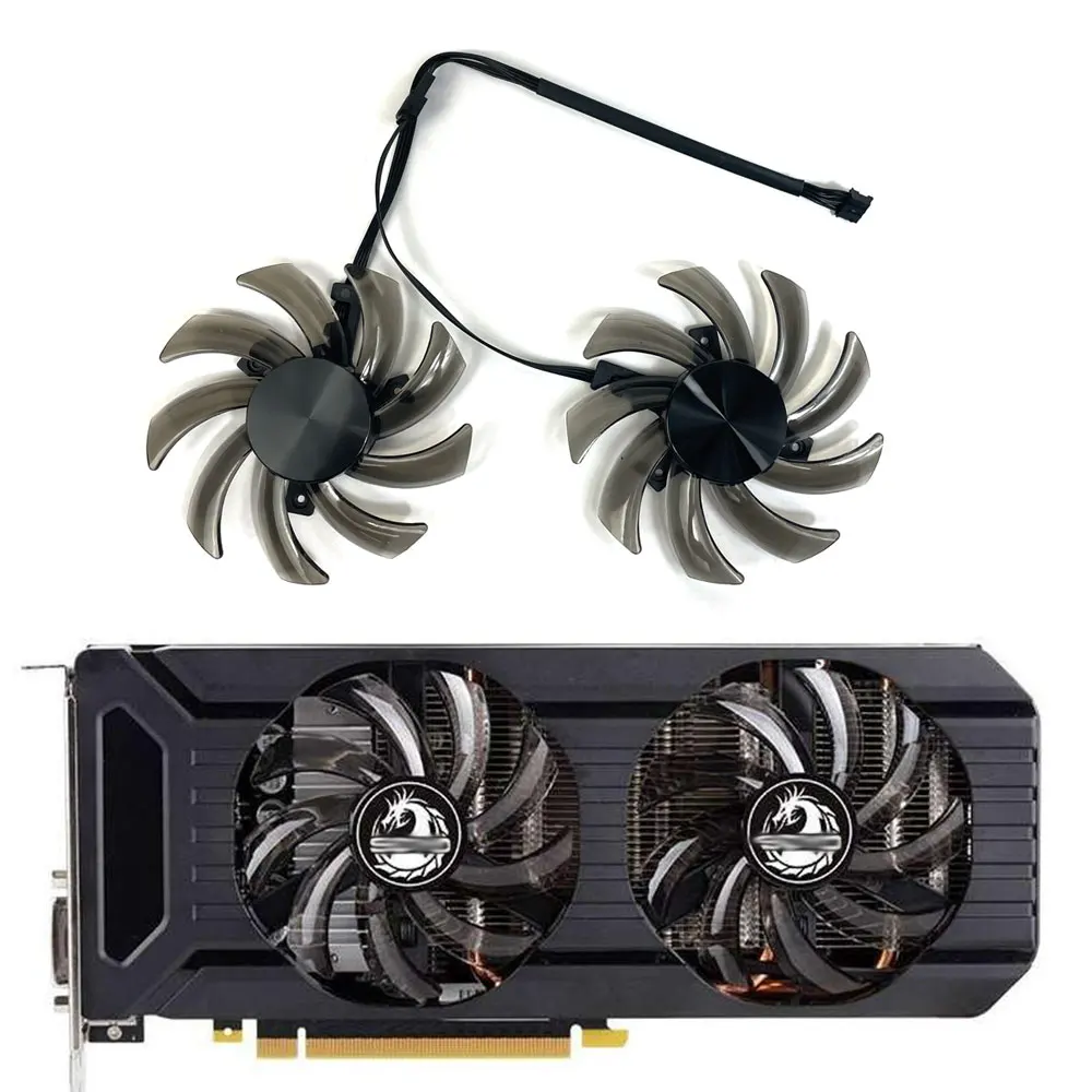 

NEW 2pcs/set 85MM GTX1060 RTX2060 GPU Cooler Fan For SOYO GTX 1060 Red dragon RTX 2060 T2 6G Video card cooling fan