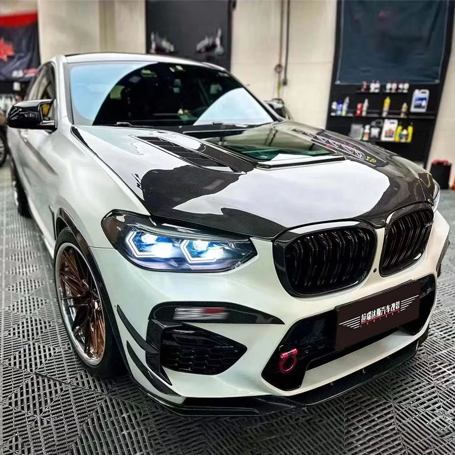 New Dry Carbon Fiber Transparent Hood for X3M/X4M F97/G01/F98/G02 Bolt-On Body Kit with Bolts