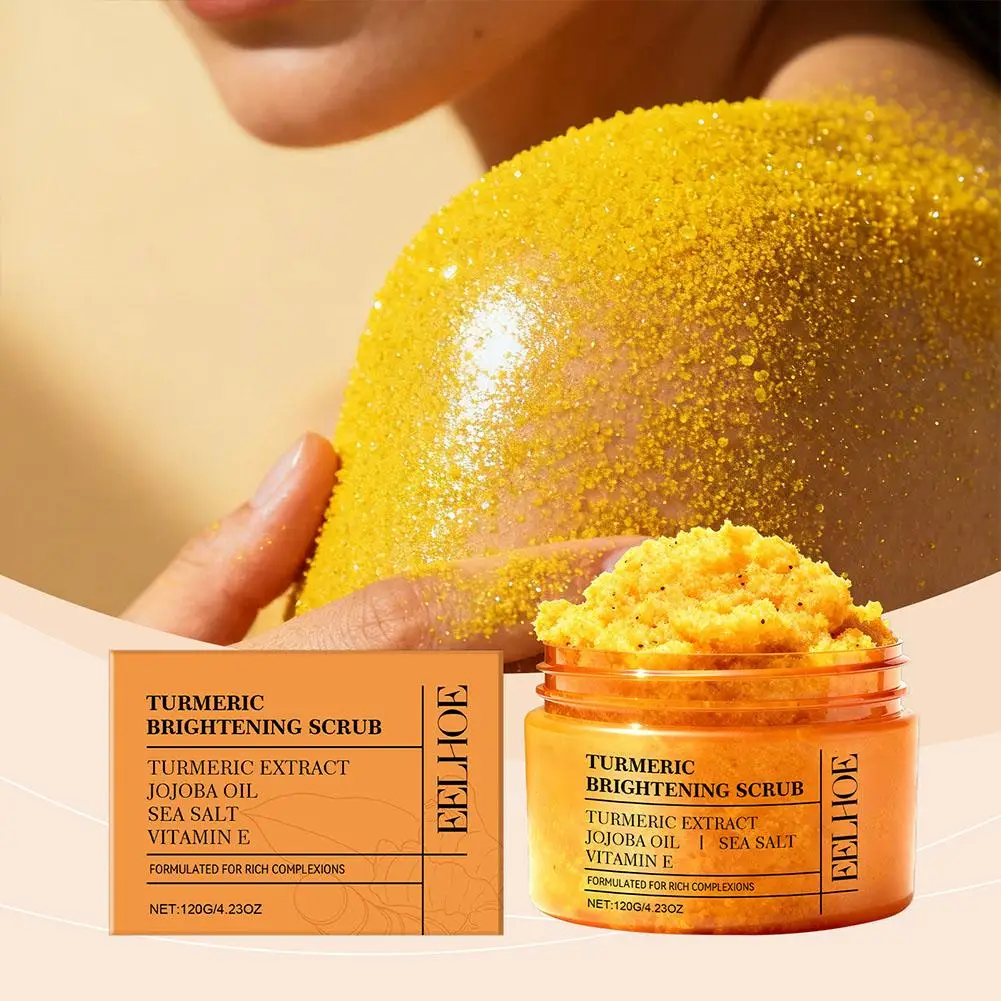 120G 1/2/3PCS Turmeric Body Scrub - All-Natural Exfoliator for Body, Face, Hand & Foot, Gently Moisturizes & Brightens Skin Care