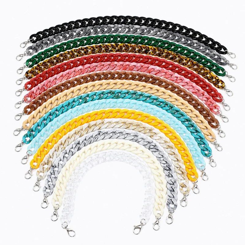 1/2Pcs Deepeel 60cm Acrylic Bag Strap Handbag Resin Chain Detachable Lobster Clasps for Purse Handle DIY Making Accessories