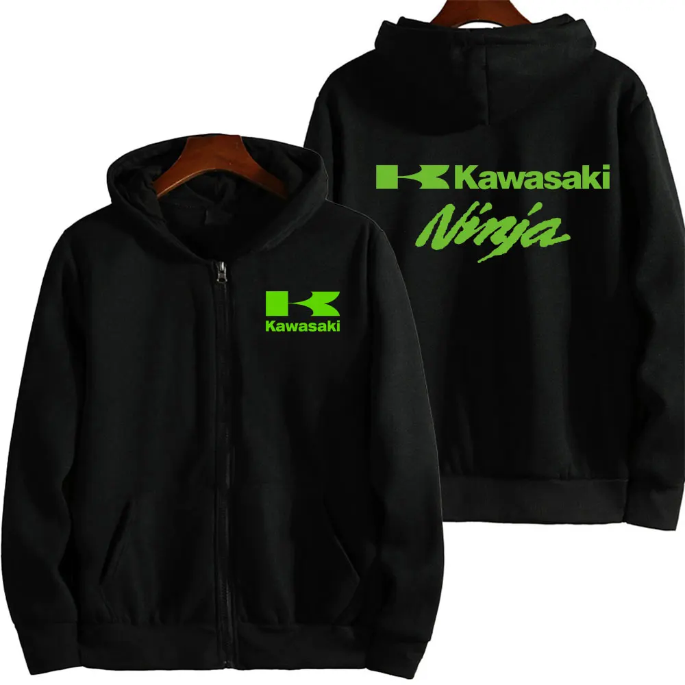 Kawasaki Ninja Racing Team Logo Men Zipper Hoodie Spring Autumn 2Fashion Male Sweatshirt 2024 New Sport Women Jacket Coats