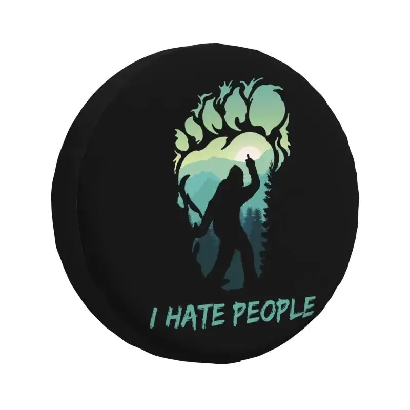 Custom I Hate People Big Foot Halloween Gift Spare Tire Cover for Jeep Grand Cherokee 4WD 4x4 RV Car Wheel Protectors