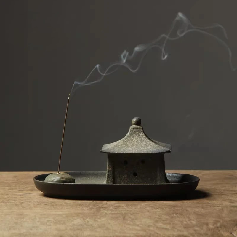 Quemador de Incienso Japonés Zen con Aroma a Sándalo, Quemador de Incienso Pequeño para Sala de Estar, Decoración del Hogar