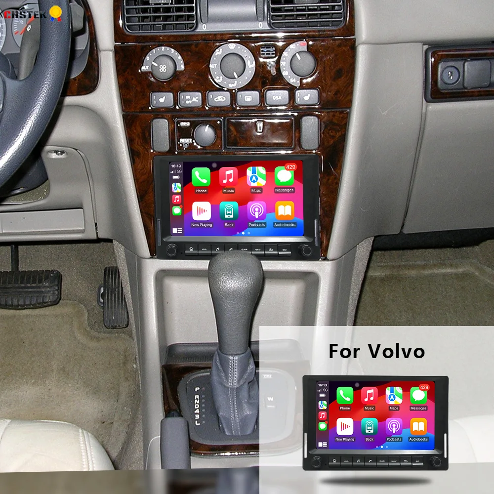 CHSTEK Radio de coche para Volvo S40 V40 2000 2001 2002 2003 Auto Android 13 Carplay OEM unidad principal GPS 4G WIFI BT FM Multimedia estéreo