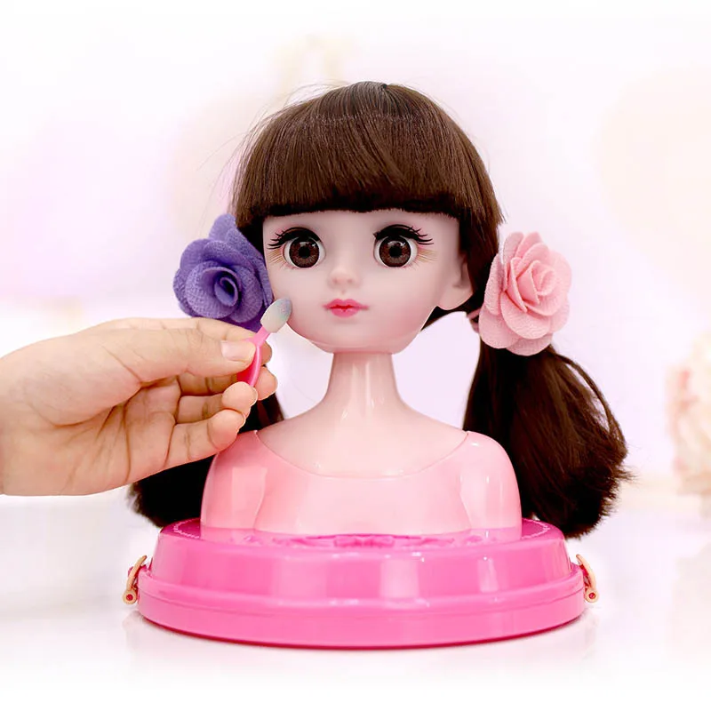 Mainan Rumah Bermain Anak Perempuan Mode Riasan Setengah Tubuh Gaya Rambut Kepala Manekin Putri DIY Berdandan Latihan Rias Sisir Rambut Mainan Kepang