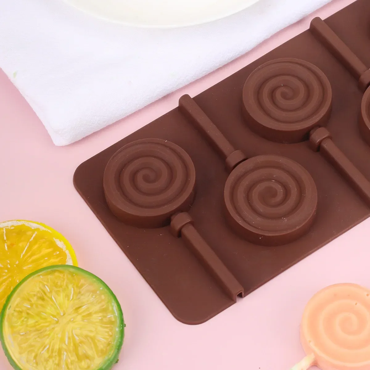 DIY Lollipop Chocolate Silicone Mold Ice Mold Flower/Monkey/Snowflake/Lips/Heart/Star Shaped Baking Mold Kithcen Making Supplies