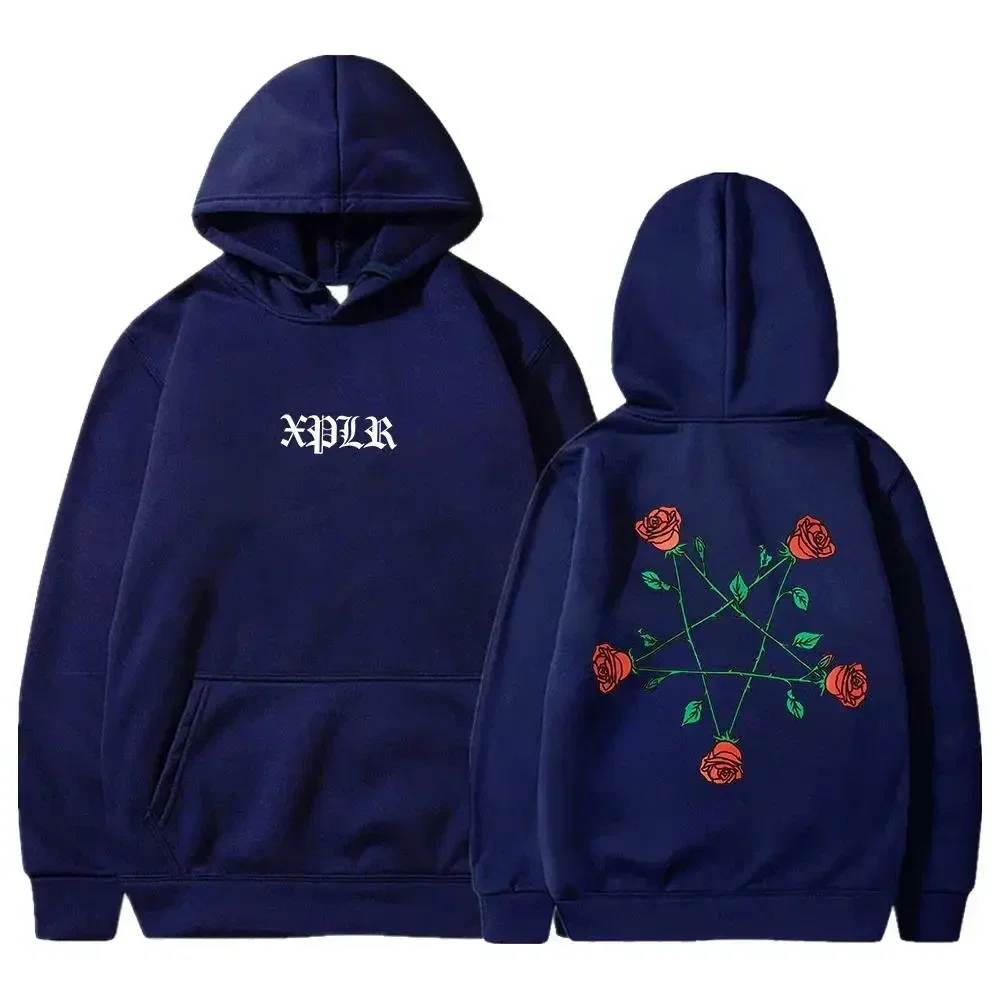 Herbst- und Winter-XPLR Sam And Colby Fünfzackiger Stern Rosen-Sweatshirt, Couples Merch Street Herren- und Damen-Kapuzenpullover – Detail 4