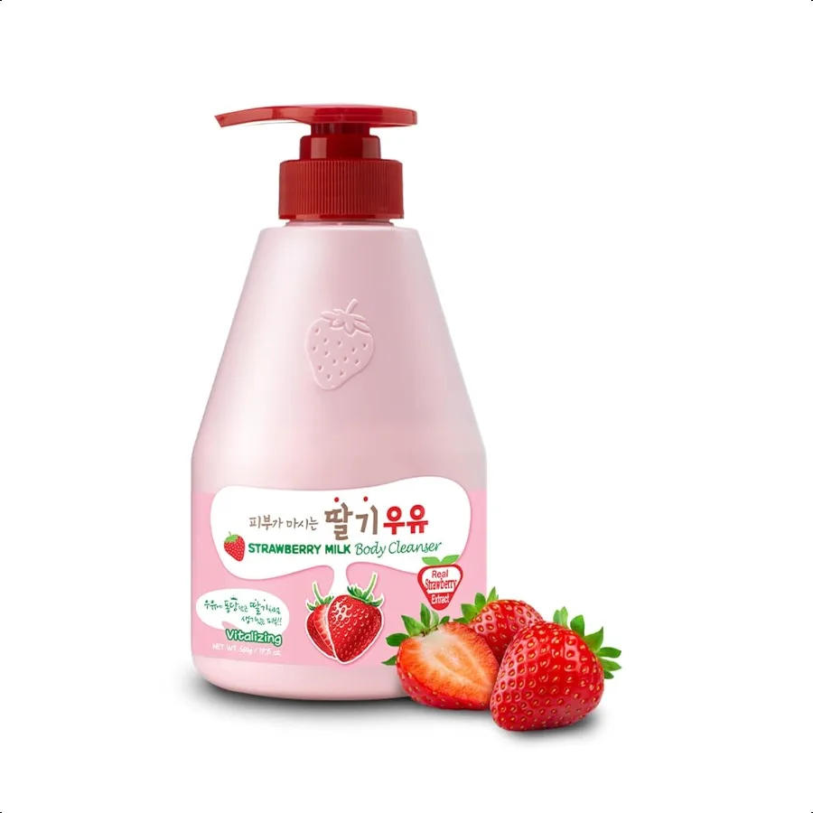 

VarILNARA Strawberry Milk Body Wash Корейское очищающее средство для тела с экстрактом клубники для увлажненной гладкой кожи 560 г 19,75 унций.