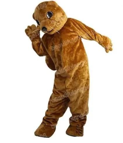 Novo adulto marrom marmota mascote traje halloween vestido de natal adereços de corpo inteiro roupa traje da mascote