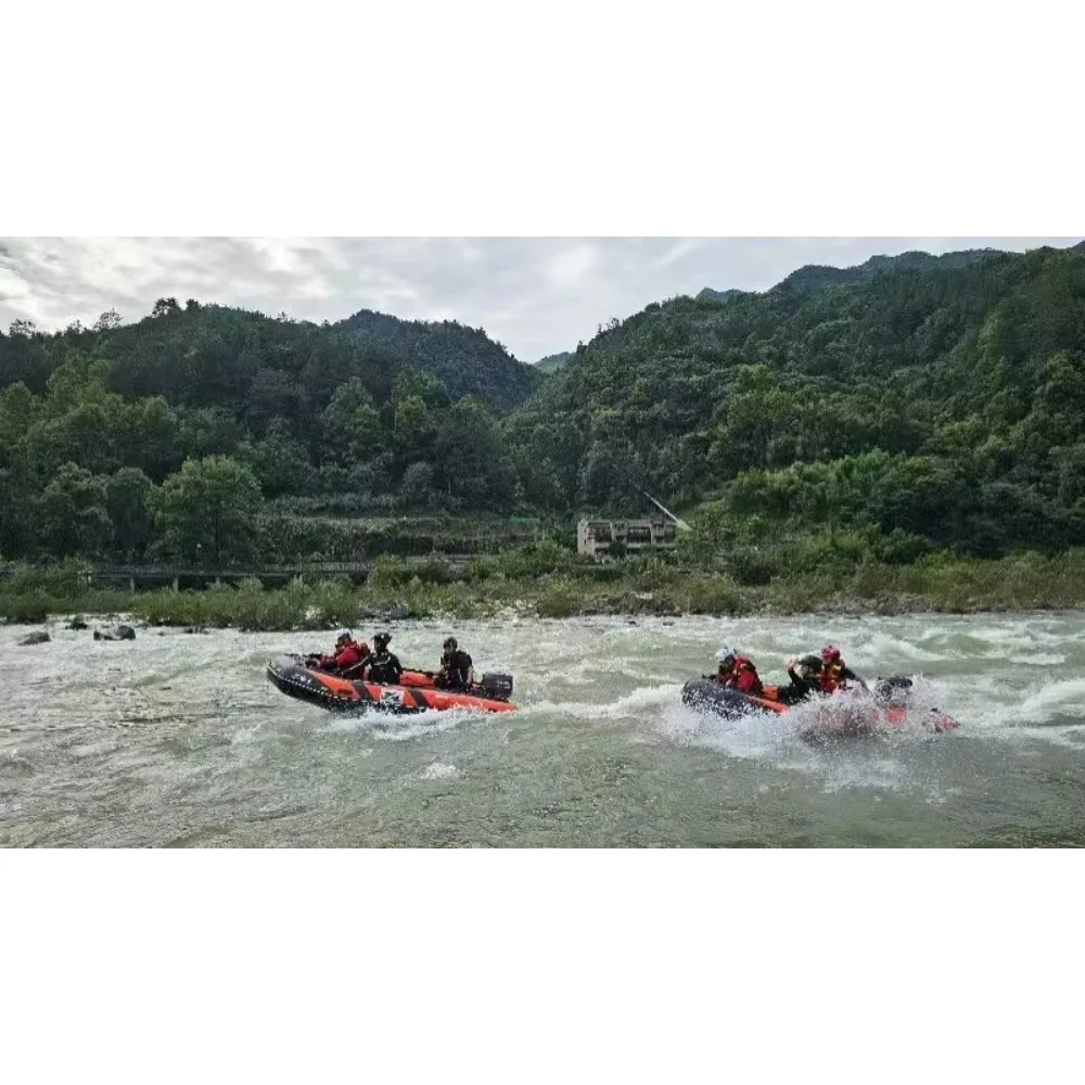 Huihao 4.2m Heavy Duty Aluminum Floor Inflatable Rescue Boat for Water Rescue Flood Relief Material Transportation Life Rafts